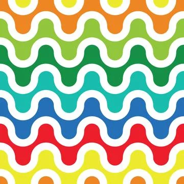 Premium vector of colorful striped wave seamless pattern. Bright multicolor b イラスト素材