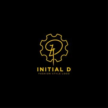 Premium Vector D Logo in gold color. Beautiful Logotype design for luxury com Illustrazione stock