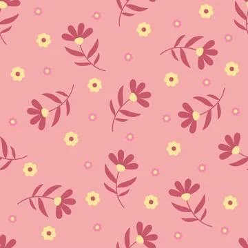 Premium vector of flower seamless pattern in soft color pastel Stock Illustration