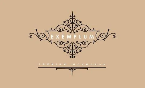 Premium Victorian monogram templates to create logos, emblems, personal Stock Illustration