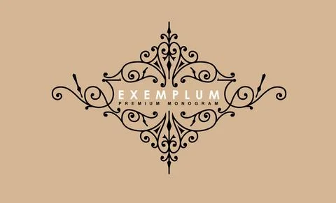 Premium Victorian monogram templates to create logos, emblems, personal Illustrazione stock