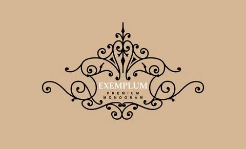 Premium Victorian monogram templates to create logos, emblems, personal Stock Illustration