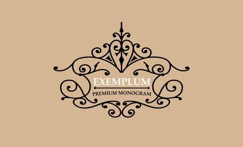 Premium Victorian monogram templates to create logos, emblems, personal Stock Illustration