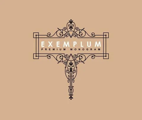 Premium Victorian monogram templates to create logos, emblems, personal Stock Illustration