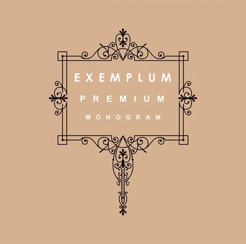 Premium Victorian monogram templates to create logos, emblems, personal Stock Illustration