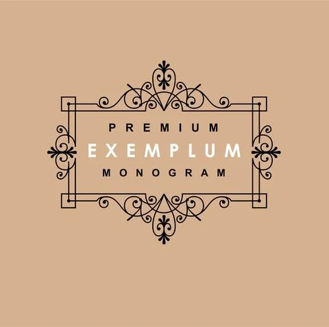 Premium Victorian monogram templates to create logos, emblems, personal Stock Illustration