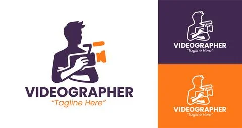 Premium Videographer Logo Design Stock Illustration