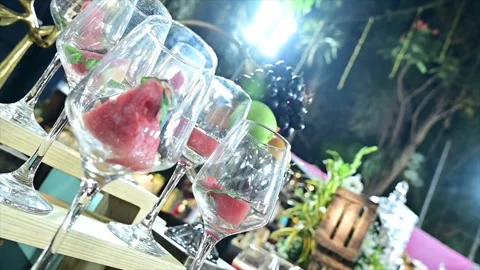 Premium Wedding Welcome Drink Presentation – 4K Video Stock Footage 311432519