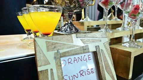 Premium Wedding Welcome Drink Presentation – 4K Video Stock Footage 311432812