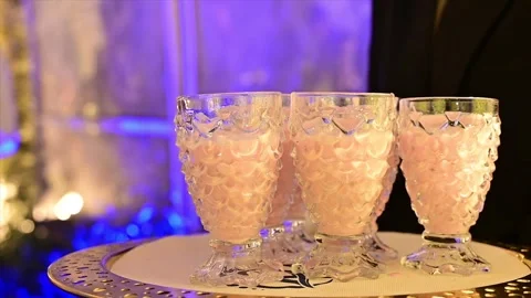 Premium Wedding Welcome Drink Presentation – 4K Video Stock Footage 311432877