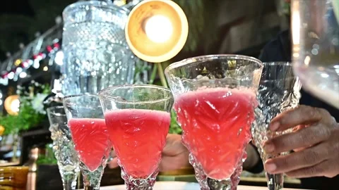 Premium Wedding Welcome Drink Presentation – 4K Video Stock Footage 311433286
