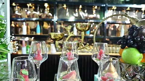 Premium Wedding Welcome Drink Presentation – 4K Video Stock Footage 311433295