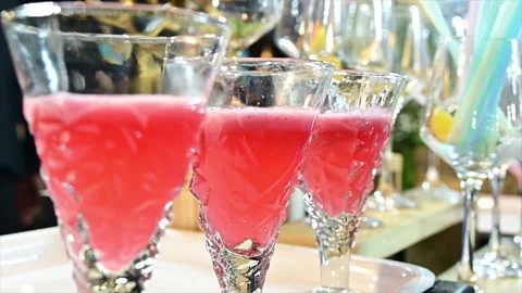 Premium Wedding Welcome Drink Presentation – 4K Video Stock Footage 311433302