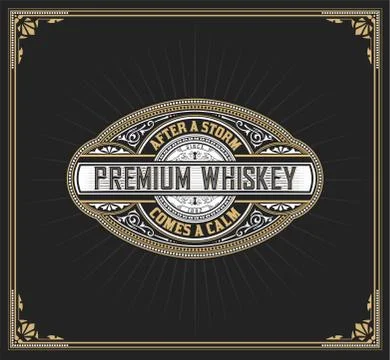 Premium Whiskey Label Stock Illustration