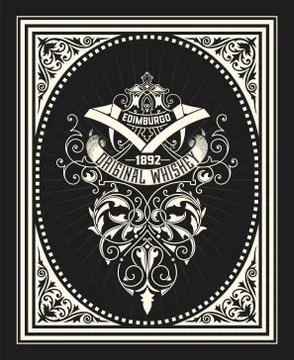 Premium Whiskey Label Stock Illustration