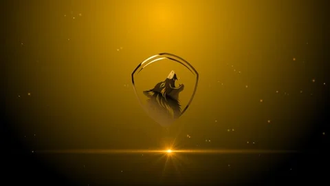 Premium wolf logo green screen background Stock Footage 304318535