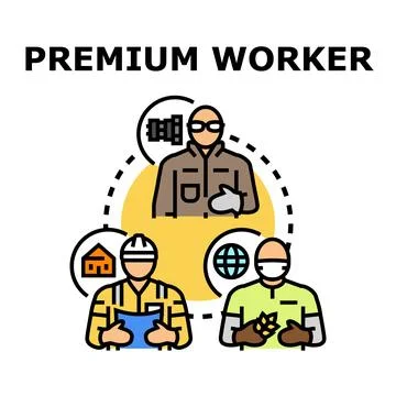 Premium worker concept illustrating skilled professional labor and service Stock Illustration