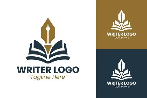 Premium Writer Logo Design Stock-Illustration