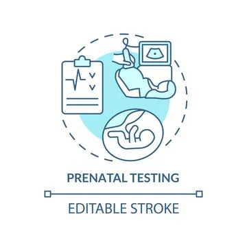 Prenatal testing turquoise concept icon Illustrazione stock