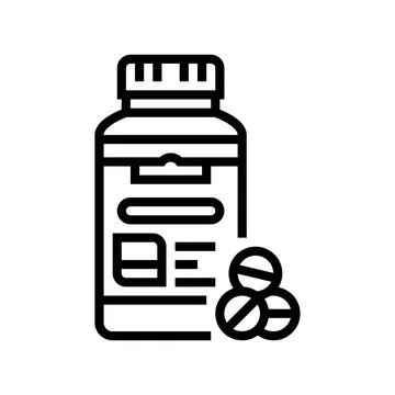 Prenatal vitamins line icon vector illustration Stock Illustration