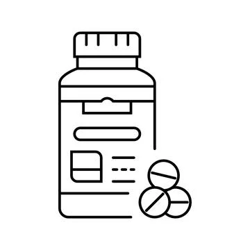 Prenatal vitamins line icon vector illustration Stock Illustration