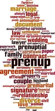 Prenup word cloud Stock Illustration