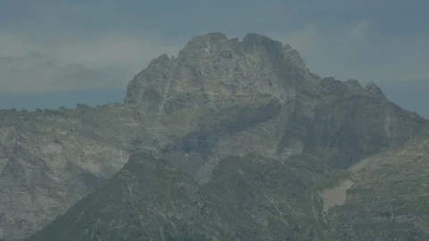 Preonzo, Switzerland; WS static of mountain peak in the Swiss Alps Stock Footage 86756876
