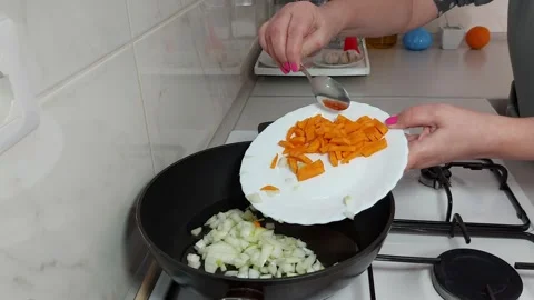 Prep Made Easy: Dicing Onions Carrots Simplified Stock Footage 305304193