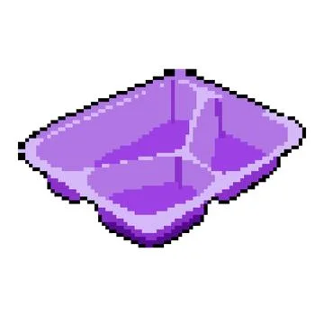 Prep multi section meal tray pixel art vector illustration Stock Illustration
