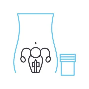 Prep pap test line icon, outline symbol, vector illustration, concept sign Stock Illustration