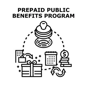Prepaid public benefits program concept vector illustration Illustration
