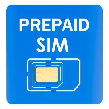 Prepaid SIM Card, 3D rendering Stock Illustration
