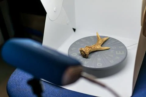 Preparation of a 3d scanner for an object, working the file on a computer t.. Stock Photos
