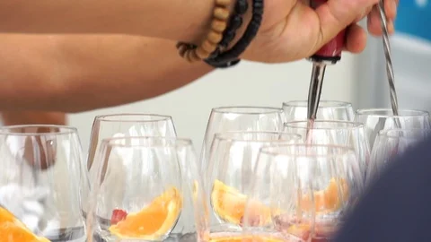 Preparation Of Alcoholic Cocktail. Stock Footage 102845200