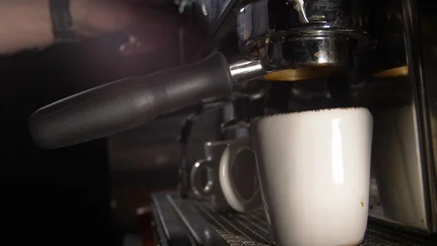 Preparation of aromatic coffee in a special coffee machine. Stock Footage 88184767