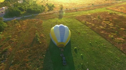 Preparation of the balloon aerial view Stock Footage 101347076