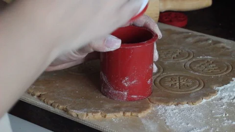 Preparation of beautiful ginger cookies. Stock Footage 129179872