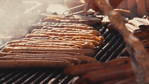 Preparation for Big bbq Stock Footage 76389576