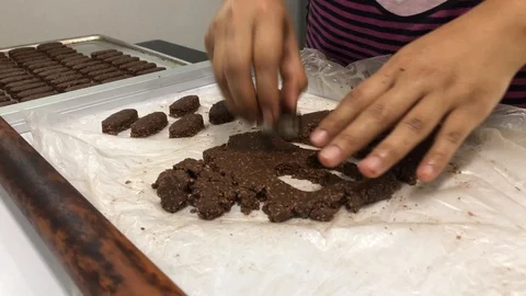 The preparation of the biscuits on the tabl Stock Footage 107889991