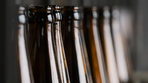 Preparation bottles for bottling and packaging. Automated production line. Stock Footage 108394446