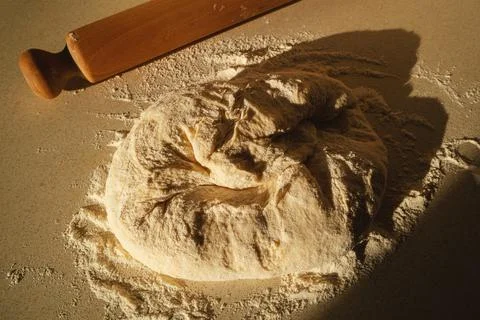 Preparation of Bread Dough Stock Photos