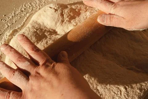Preparation of Bread Dough Stock Photos