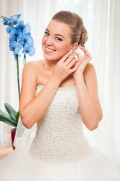 Preparation of bride Stock Photos