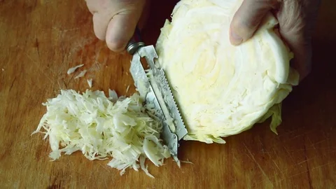 Preparation of cabbage Stock-Footage 79098087