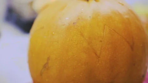 Preparation for the celebration of Halloween Stock Footage 97509784