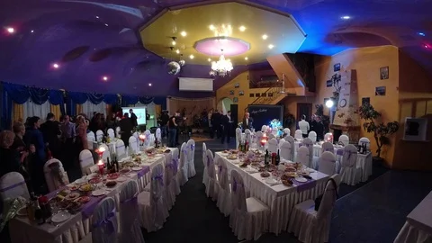 Preparation for a celebration in a restaurant. time lapse 4K Stock Footage 85698161