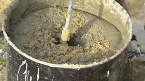 Preparation of cement mortar Stock Footage 142254374