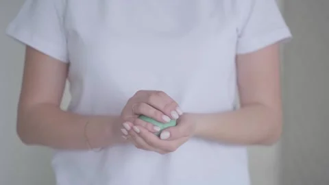 Preparation of clay to create an impression Stock Footage 267834740