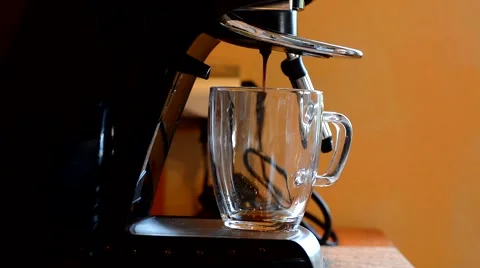 Preparation of coffee with coffee machine Stock Footage 47609246