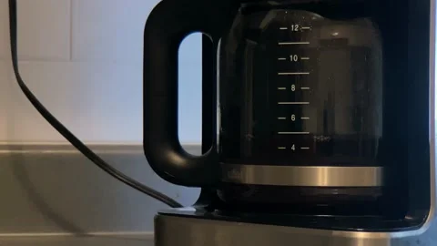 Preparation coffeemaker morning coffee break Stock Footage 144635793